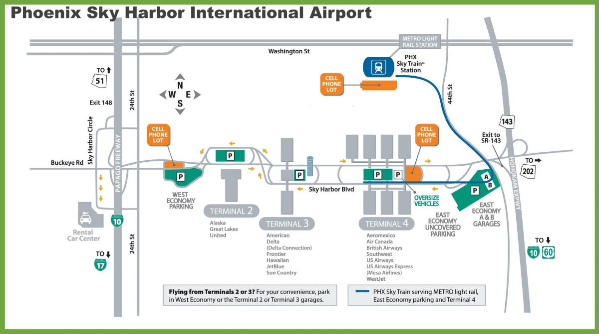 L'aeroport de Phoenix porta mapa