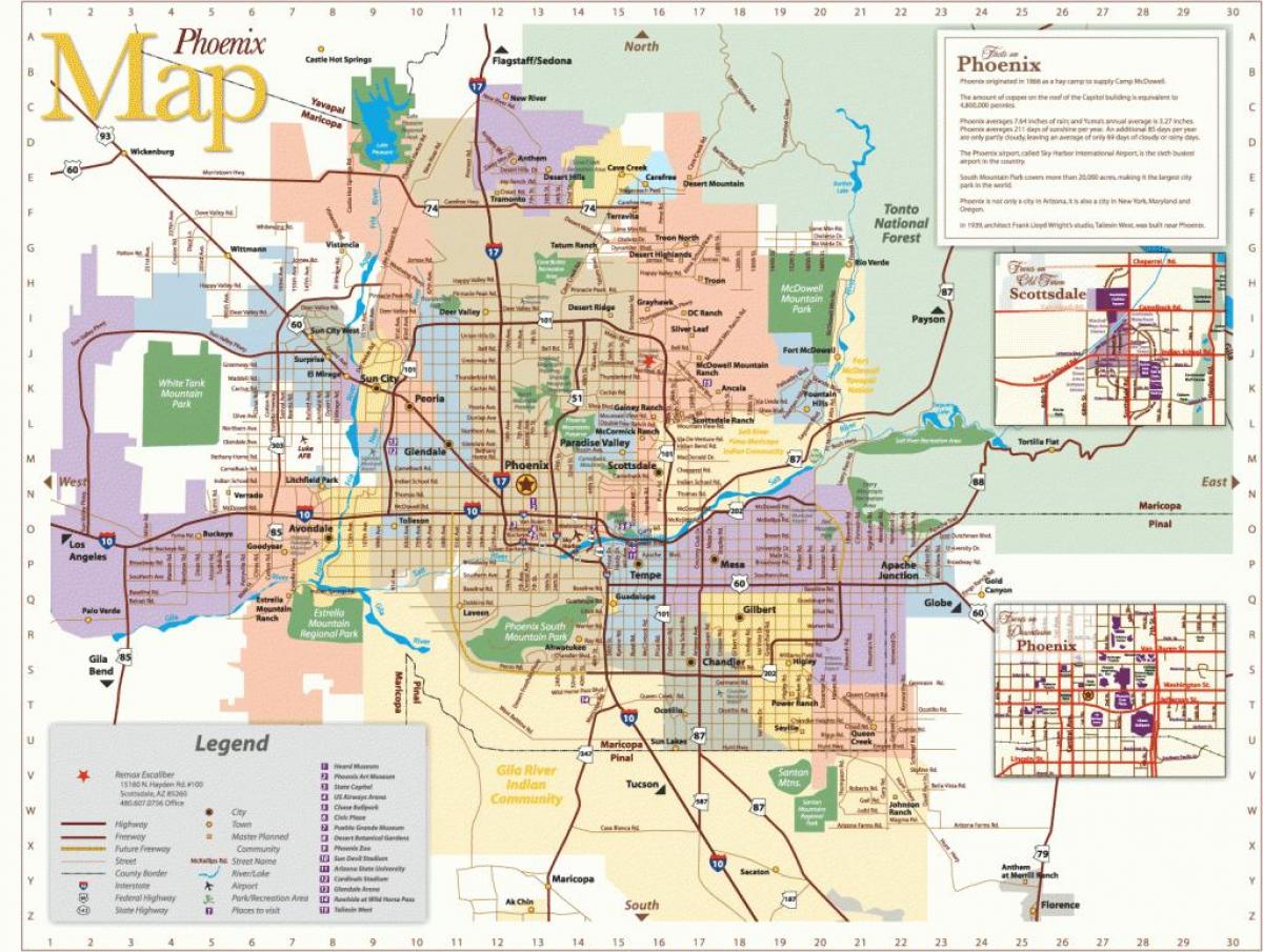 Phoenix autobús mapa de rutes