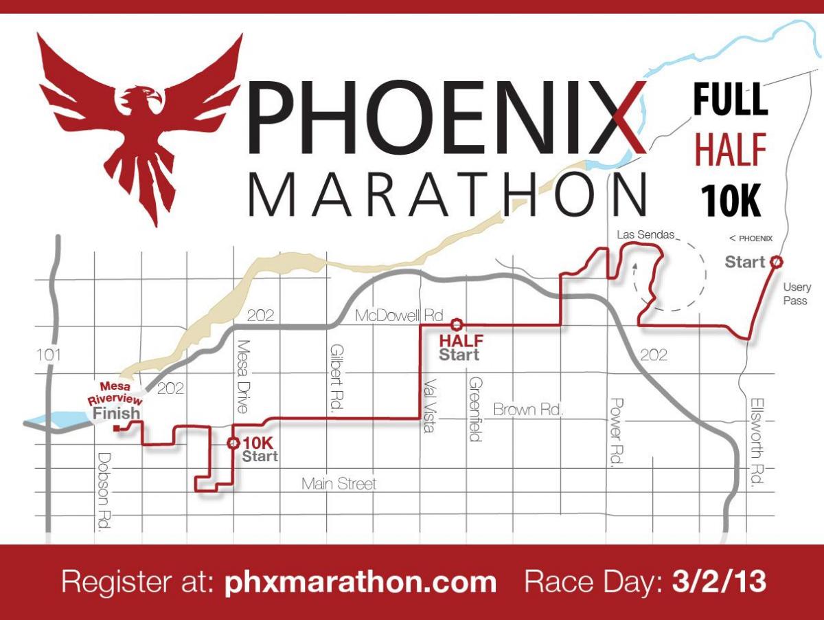 mapa de Phoenix maraton