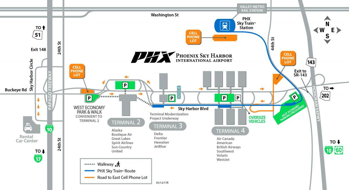 Phoenix l'aeroport internacional mapa