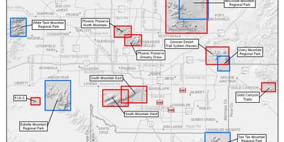 Phoenix senders per a bicicletes mapa