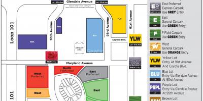 Aparcament mapa universitat de Phoenix estadi