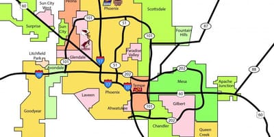 Phoenix àrea metropolitana mapa