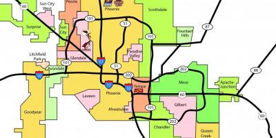 Phoenix àrea metropolitana mapa