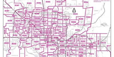 Codi postal mapa Phoenix az
